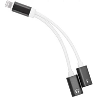 PremiumCord Lightning/Lightning + 3,5mm redukcia 0,1m biela - Káble a redukcie