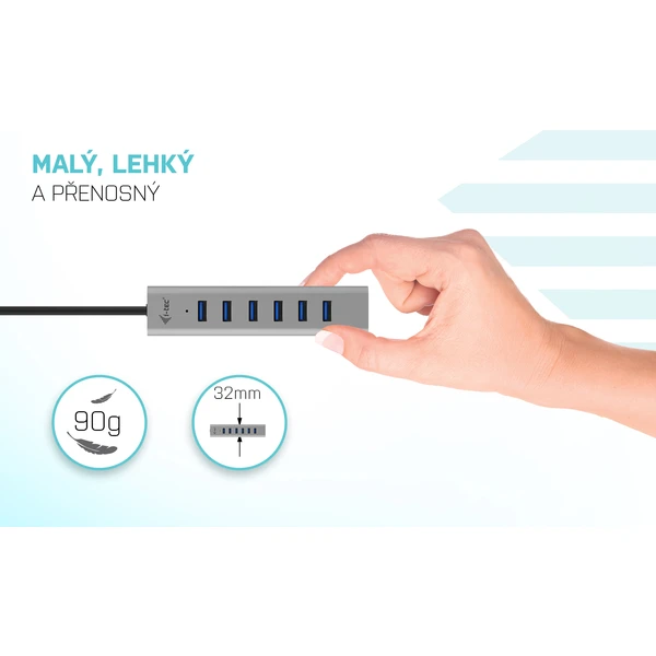 i-tec USB-C Charging Metal HUB 7 Port - USB huby - Obrázok 4QUG100501