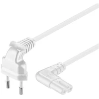 PremiumCord napájací kábel s vidlicou k magnetofónu so zahnutými konektormi 230V 5m biely - Káble a redukcie