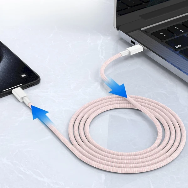 Cubenest zapletený USB-C/USB-C napájací kábel 60W 1m farebné 4ks - Káble a redukcie - Obrázok 4SD5000O01