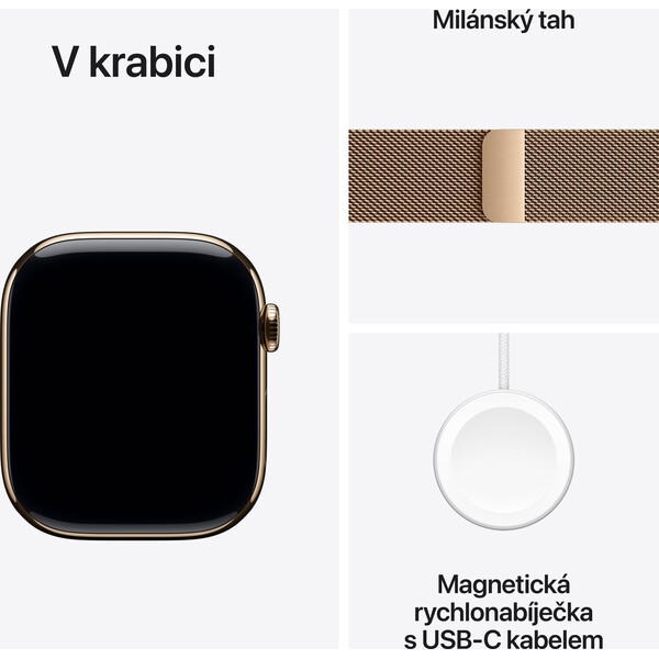 Apple Watch Series 10 Cellular 46mm Zlatý titán so zlatým milánskym ťahom M/L (Kategória A) - Inteligentné hodinky - Obrázok 4TQ7000K01