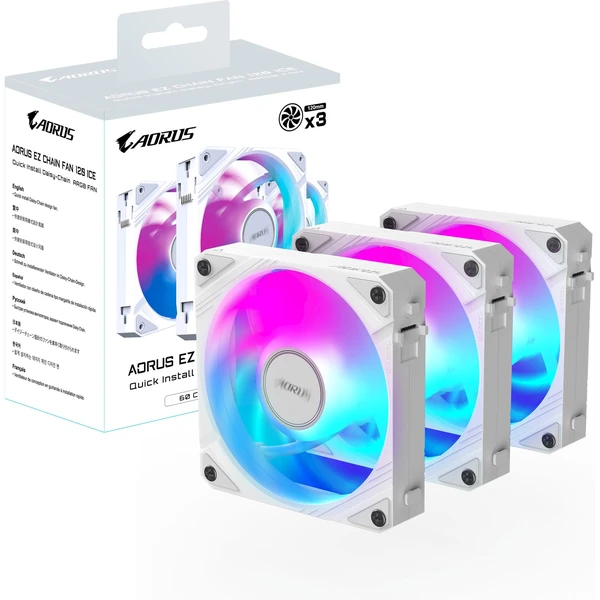 GIGABYTE AORUS EZ CHAIN ??FAN 120 ICE (3-Pack) - Ventilátory pre PC - Obrázok 4V5H000K01