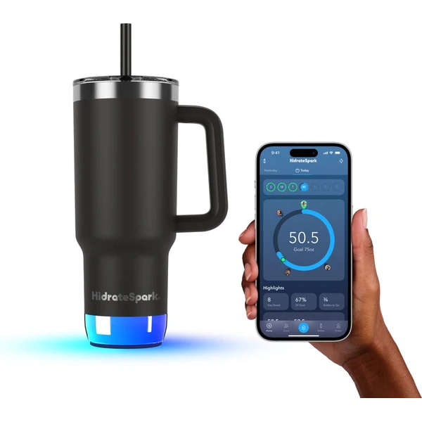 HidrateSpark PRO 2 Tumbler šikovný hrnček, 887 ml čierny - Inteligentné fľaše - Obrázok 4W2H000K01