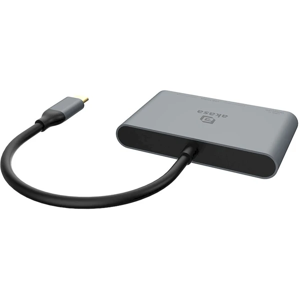 AKASA USB-C Hub 4v1 antracitový - USB huby - Obrázok 4WGK000K01