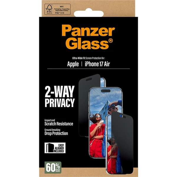 PanzerGlass® Privacy sklo Apple iPhone Air s inštalačným rámčekom - Ochranné fólie a sklo - Obrázok 4ZEH000K01