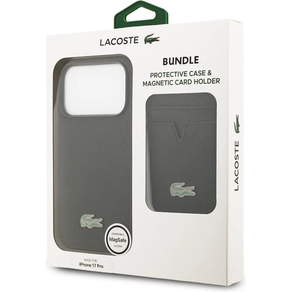 Lacoste Iconic Petit Pique MagSafe kryt + peňaženka iPhone 17 Pro čierny - Puzdra - Obrázok 4a21620182834c6f9c05f47fb169ae6c