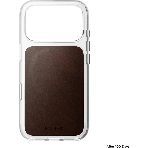 Nomad Clear Leather (Horween) MagSafe kryt iPhone 18 Pro Rustic Brown - Puzdra - Obrázok 4a2e6ad3ffce48ad8a74be68b507372b