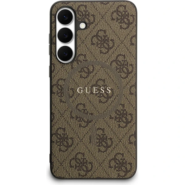 Guess PU Leather 4G Colored Ring MagSafe Zadný Kryt pre Samsung Galaxy S25 FE hnedý - Puzdra - Obrázok 4a8d2b890966463abd9b56e21f4dab8e
