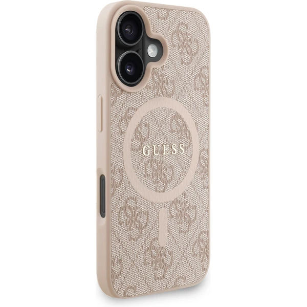 Guess PU Leather 4G Colored Ring Strap MagSafe kryt iPhone 16 ružový - Puzdra - Obrázok 4ac4820d75f34100b708ee75363b7aed