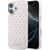 Karl Lagerfeld PU Perforated Gold Dots MagSafe kryt iPhone 17 ružový - Puzdra