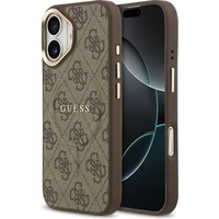 Guess PU Leather 4G Gold Frame MagSafe kryt iPhone 17 hnedý - Puzdra