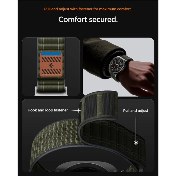 Spigen Fabric Band remienok (hook-and-loop) Samsung Galaxy Watch Ultra 47mm zelený - Remienky - Obrázok 4b70fa412eff42e188bd703cbc643a35