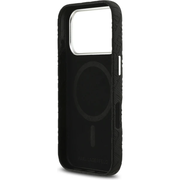 Karl Lagerfeld Grained PU Repeated Logo MagSafe kryt iPhone 17 Pro čierny - Puzdra - Obrázok 4b7c319ef4b7498e92d933c65396f37e
