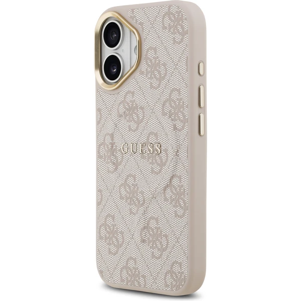 Guess PU Leather 4G Gold Frame MagSafe kryt iPhone 17 ružový - Puzdra - Obrázok 4bca4643d4144af79c9d4f1b83b0fb01