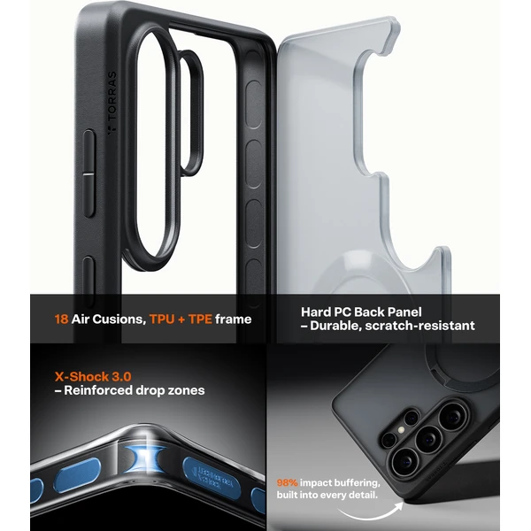 Torras Ostand Q3 Spin MagSafe kryt Samsung Galaxy S26 Ultra obsidian black - Puzdra - Obrázok 4c0c87984a134e31a89df07daab1b5cf