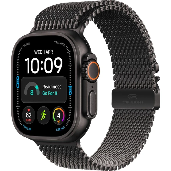 Apple Watch Ultra 4 49mm Černý titan s černým titanovým milánským tahem M - Inteligentné hodinky - Hlavný obrázok