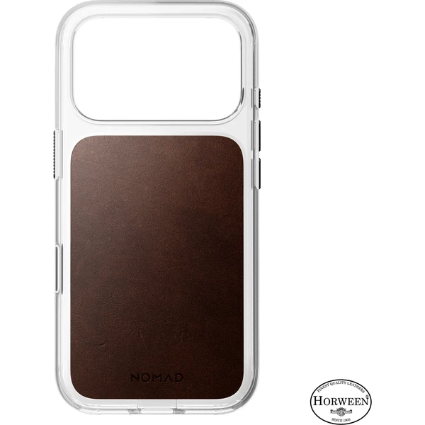 Nomad Clear Leather (Horween) MagSafe kryt iPhone 18 Pro Rustic Brown - Puzdra - Obrázok 4c582b9a986e4f0d88f1266ba9c4384f