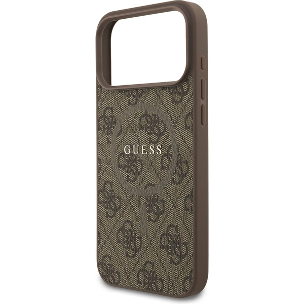 Guess PU Leather 4G Colored Ring MagSafe Zadný Kryt pre iPhone 17 Pro Max hnedý - Puzdra - Obrázok 4cf31d741992426fae5cb902dbccd48a
