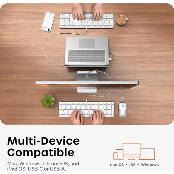 Satechi Slim CLX3 Wired Combo (Keyboard and Mouse) - US English - Silver - Klávesnicové sety - Obrázok 4cf7506915e44aab929232096e6e74ae