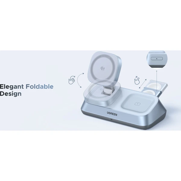 UGREEN Magflow MagSafe/Qi2.2 3v1 nabíjačka (25W) svetlo modrá - Nabíjačky - Obrázok 4d203e5c4776491683c7aafa0999f1ef