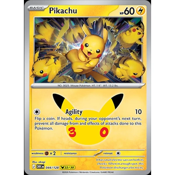 Pikachu (30C 044) - 30th Celebration [Holo] - Kusové karty - Hlavný obrázok