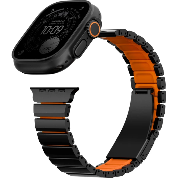 UNIQ Strova Flex titanový remienok pre Apple Watch 49/46/45/44mm Titanium Silver/Lime Green - Remienky - Obrázok 4d5ffdde8c634357b3dd20b131868df7