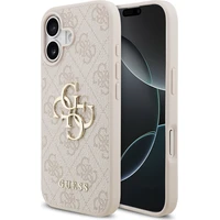 Guess PU 4G Metal Logo kryt iPhone 17 ružový - Puzdra