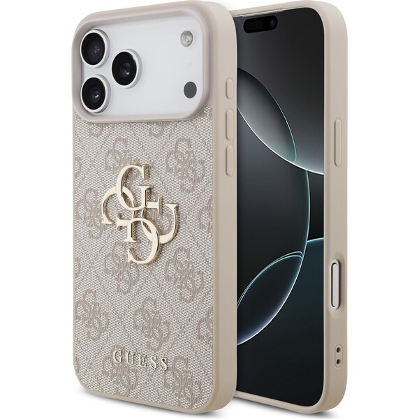 E-shop Guess PU 4G Metal Logo kryt iPhone 17 Pro Max ružový