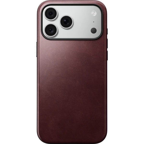 Nomad Modern Leather (Horween) MagSafe kožený kryt iPhone 17 Pro Max/18 Pro Max Burgundy - Puzdra - Obrázok 4dca5731e06e49a594626c1f69ca8cb3