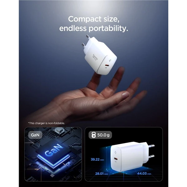Spigen Essential 20W USB-C nabíjačka (EE201EU) biela - Nabíjačky - Obrázok 4dcbf4f95c6c4f19b1f479950ae9c171