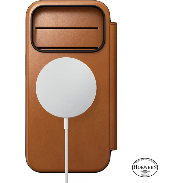 Nomad Modern Leather Folio (Horween) MagSafe kožené puzdro iPhone 18 Pro Saddle - Puzdra - Obrázok 4dcebe89488c4a509131a46454397036