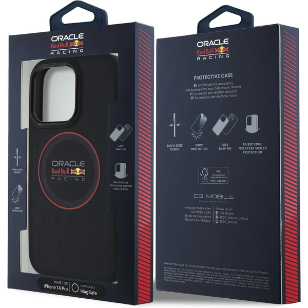 Oracle Red Bull Racing PU Leather Red Ring MagSafe kryt pre iPhone 14 Pre modrý - Puzdra - Obrázok 4dcf79abbebe4e898381b29affba564f