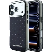 Karl Lagerfeld IML Rhinestones Allover Magsafe kryt iPhone 18 Pro čierny - Puzdra