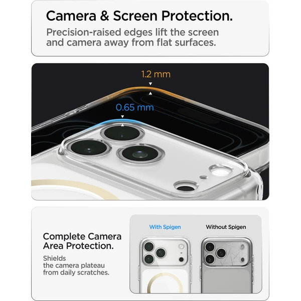 Spigen Ultra Hybrid MagSafe kryt iPhone 18 Pro/17 Pro clear gold - Puzdra - Obrázok 4de08a38c3ef4d329737303ac1cdd93b