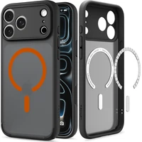 Spigen Ultra Hybrid MagSafe kryt iPhone 18 Pro Max/17 Pro Max mrazivo čierna oranžová - Puzdra