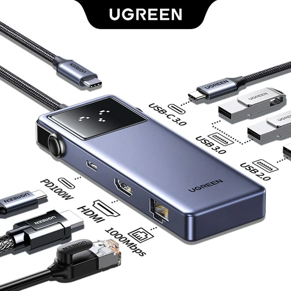 UGREEN Uno 7v1 USB-C Hub (120W) sivý - USB huby - Obrázok 4e08014bbb2044d3803a9416629dab24