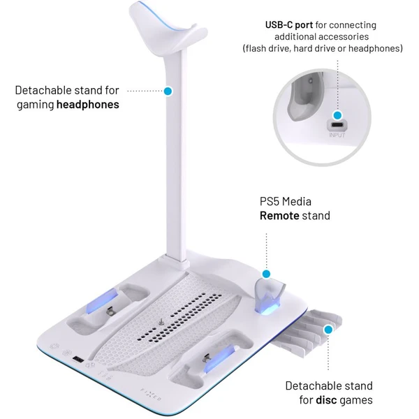 FIXED Dokovacia stanica pre PlayStation 5 (Pro/Slim) s vetrákmi biela - Nabíjačky - Obrázok 4e2657464fd64e00a08ce785d2355dca