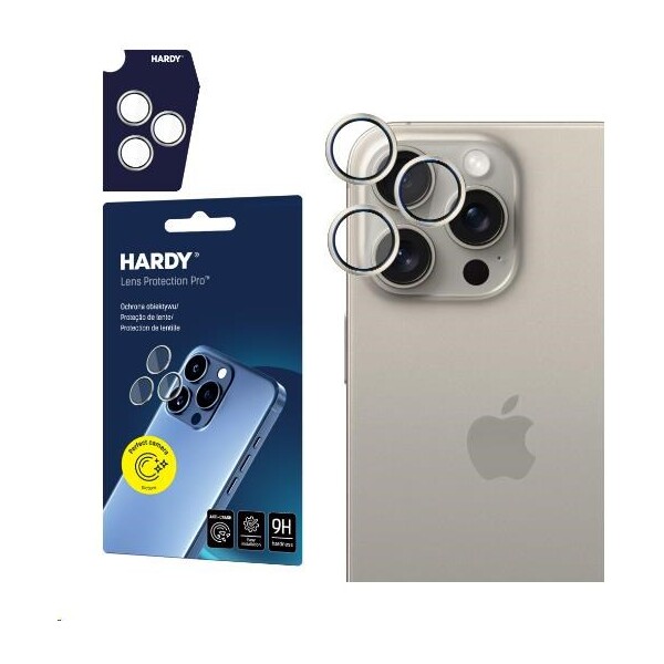 3mk Hardy Lens Protection Pre sklá na fotoaparát Apple iPhone 15 Pre Max prírodný titán