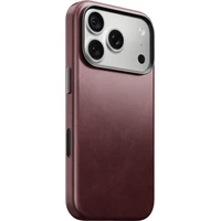Nomad Traditional Leather (Horween) MagSafe kožený kryt iPhone 17 Pro/18 Pro Burgundy - Puzdra