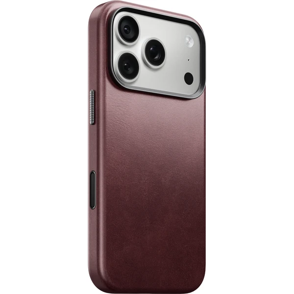 Nomad Traditional Leather (Horween) MagSafe kožený kryt iPhone 17 Pro/18 Pro Burgundy - Puzdra - Hlavný obrázok