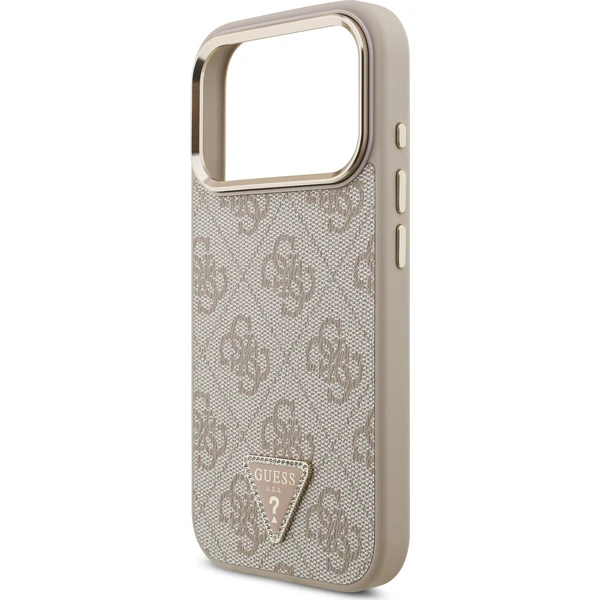 Guess PU Leather 4G Strass Triangle Logo Gold Frame MagSafe Zadný kryt pre iPhone 18 Pro Pink - Puzdra - Obrázok 4eccb30f2c444f6ca06b349b859eff6c