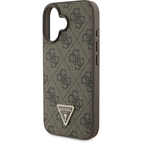 Guess PU 4G Strass Triangle Metal Logo kryt + Crossbody Popruh pre iPhone 16 hnedý - Puzdra - Obrázok 4eda7c55bdec4db0bbdebfd6ce8f126b