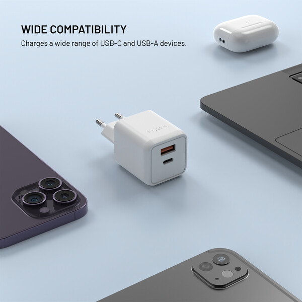 FIXED Mini GaN nabíjačka s USB-C/USB-A (45W) PD biela - Nabíjačky - Obrázok 4f15cc0b7ad94c75b7103c940accd9d6