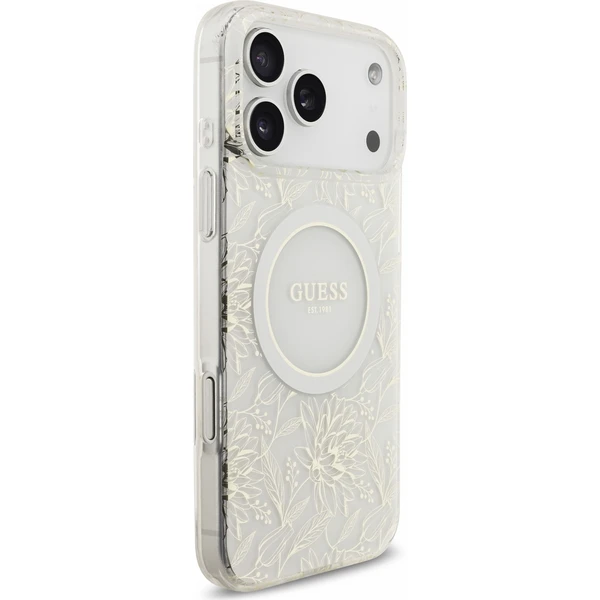 Guess IML Flowers Allover Strap MagSafe Zadný kryt pre iPhone 18 Pro Max White - Puzdra - Obrázok 4f316951cf504848ae641faea529a98e