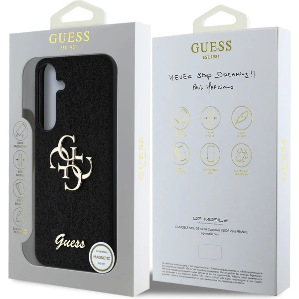 Guess PU Fixed Glitter 4G Metal Logo kryt Samsung Galaxy S25 čierny - Puzdra - Obrázok 4f5162948eaa4442a074023a0a881fda