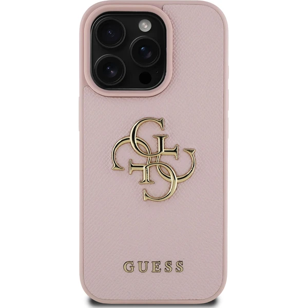 Guess PU Grained 4G Metal Logo kryt iPhone 15 Pre ružový - Puzdra - Obrázok 4f565b7185994750a83bae78c991c1ef
