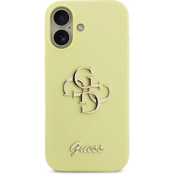 Guess Liquid Silicone 4G Metal Logo kryt iPhone 17 žltý - Puzdra - Obrázok 4f718166ac204d7c9bb55d33b55f901c