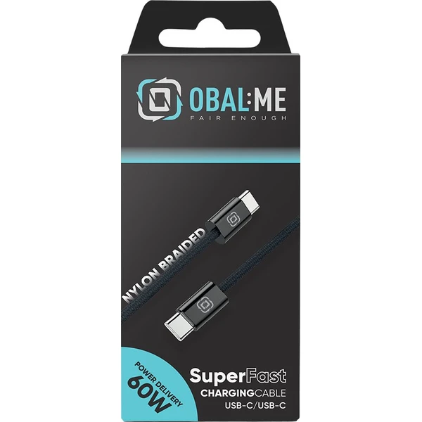 OBAL:ME Super Fast USB-C/USB-C Pletený kábel 60W 1m čierny - Káble a redukcie - Obrázok 4f7ec68eec90468ab62c877c2f1acbb3