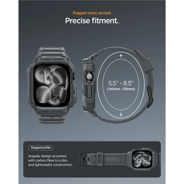 Spigen Rugged Armor Pro 2 puzdro Apple Watch 11 (46mm) dark gray - Puzdra - Obrázok 4f85e61784cd4b9388e1b553899b0fdd