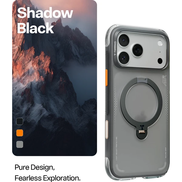 Torras Ostand Q3 Air MagSafe kryt iPhone 17 Pro Max tienistá čierna - Puzdra - Obrázok 4f8f5319c64d43fd9374808c877fb350